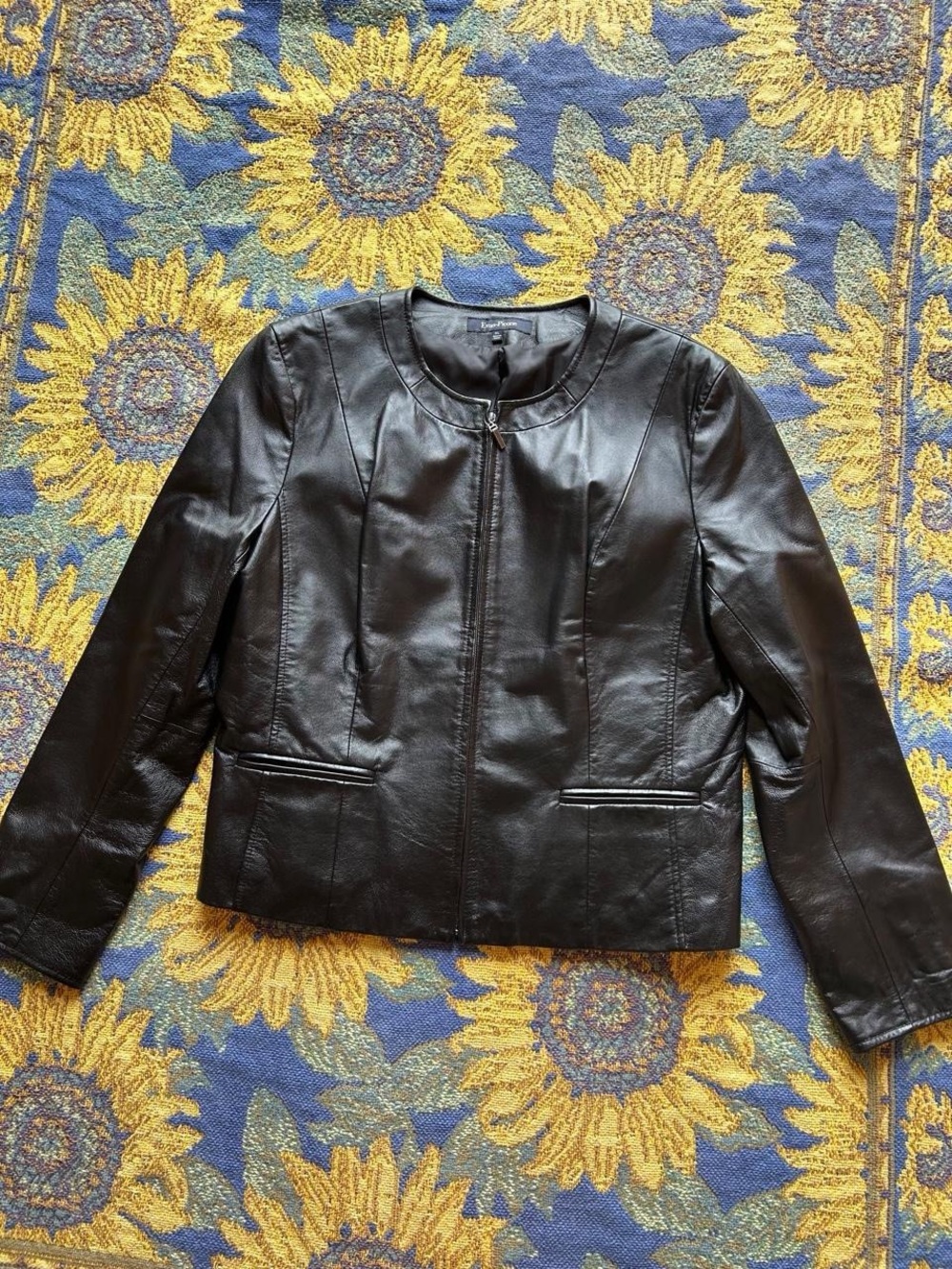 Faux Leather Black Jacket - Classic Zip Front